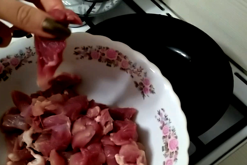 Режу мясо полосками