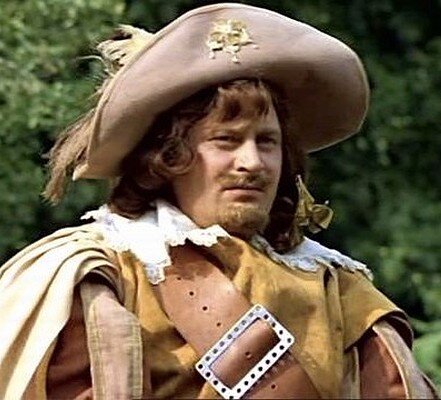 Валентин Смирнитский в роли Портоса. Кадр из фильма Г. Юнгвальд-Хилькевича "Д’Артаньян и три мушкетера". Изображение взято в сети Интернет.