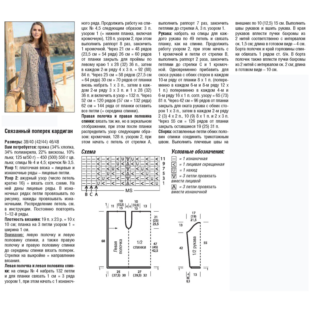 Летние кардиганы спицами схемы и описание