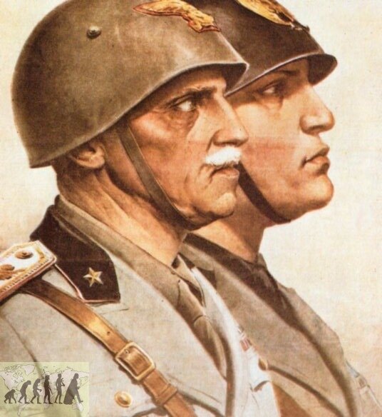 Итальянский король Виктор Эммануил III и фашистский диктатор Бенито Муссолини