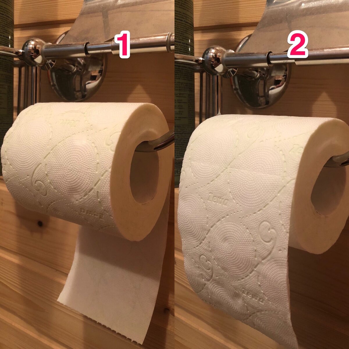 Удивительно, но некоторые люди даже не помнят, какой стороной они вешают рулон. Они делают это на полном автомате, но при этом вешают всегда определенной стороной. Фото автора