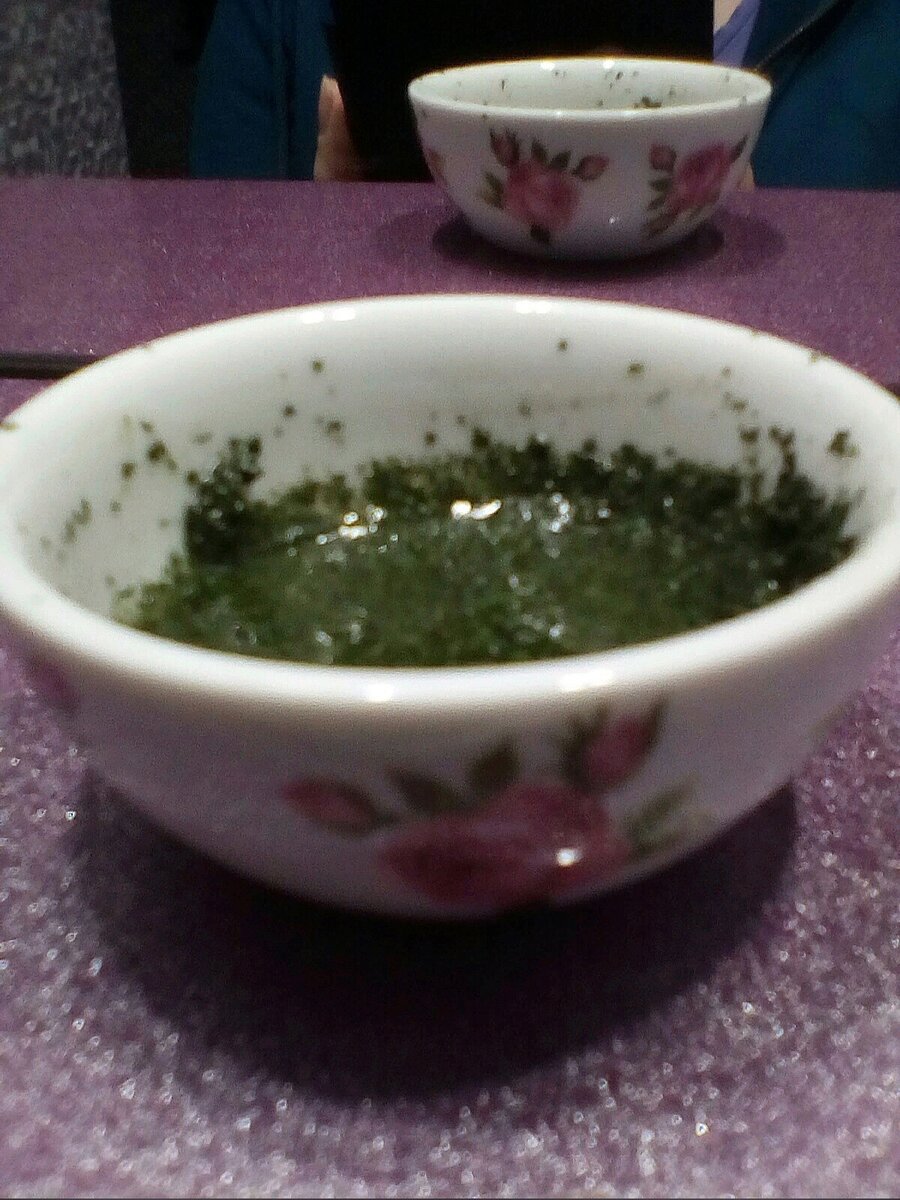 Фото автора. Зеленая кашка для кожи лица.