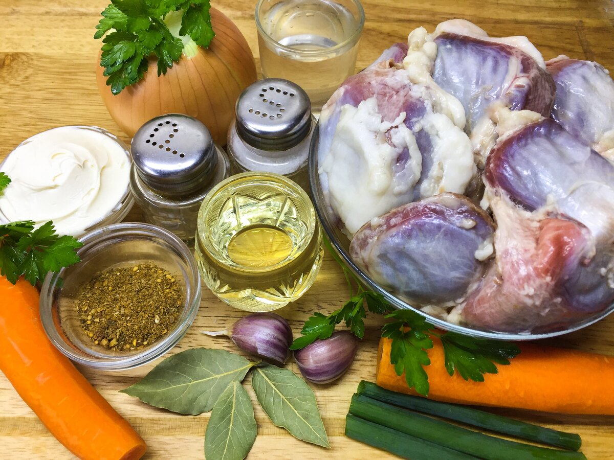 ингредиенты для приготовления гусиных желудков 