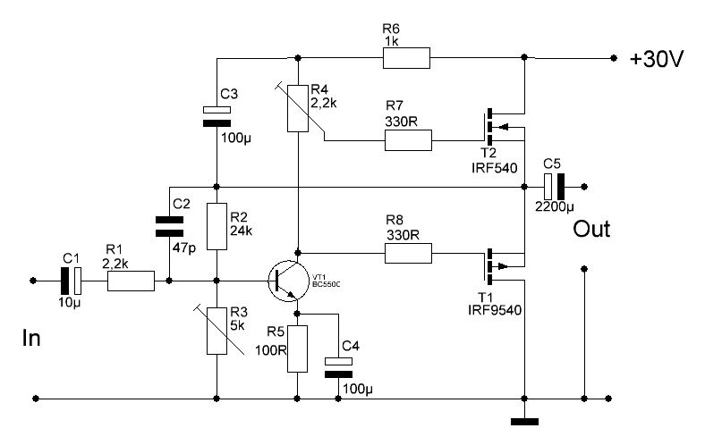 Mosfet-Amp: Усилитель с полевыми транзисторами на выходе