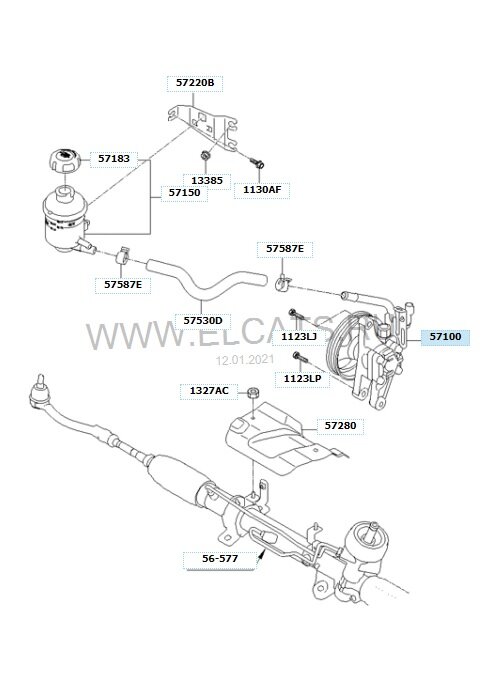 Схема ГУР Hyundai Solaris