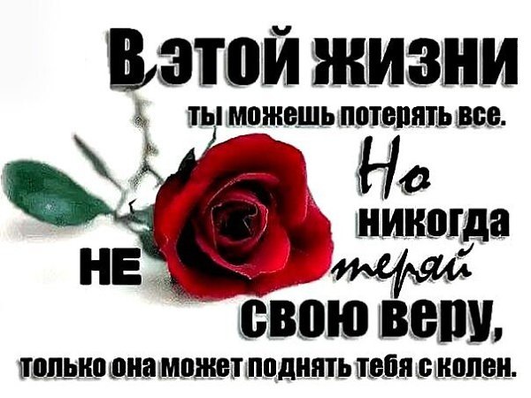 Никогда не теряй свою веру.