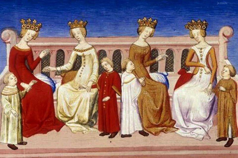 иллюстрация Марко Поло - жены и дети внука Чингисхана, Хубилая (он их из Европы "выписывал"?)
