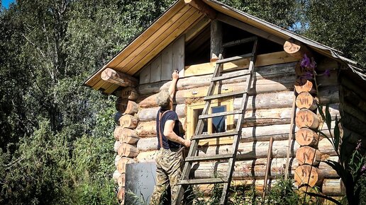 ОБ ОХОТЕ НА МЕДВЕДЯ, РОЗЖИГЕ КОСТРА И ПЕЧИ. ПРИЕХАЛ НА БАЗОВУЮ ИЗБУ, ЗАШИЛ ФРОНТОН.