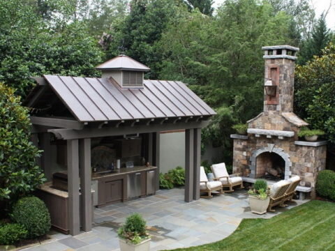  Организация места приготовления пищи на террасе под  навесом