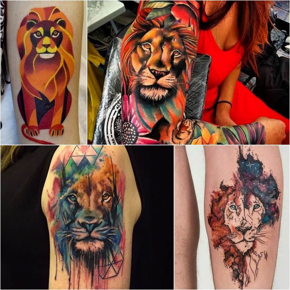 Татуировки для девушек лев (78 фото)