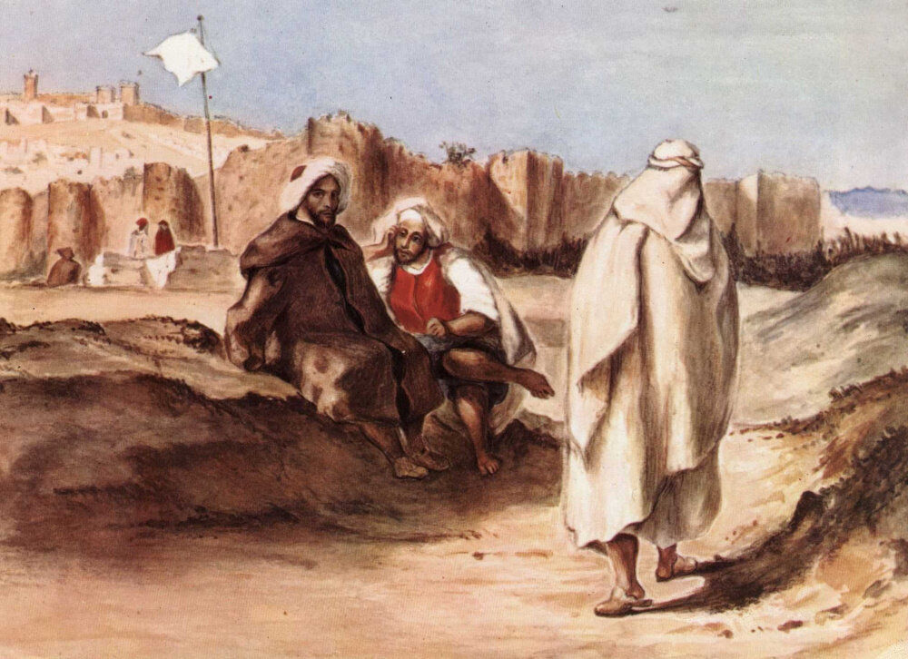 Арабы перед городом Алжиром. Эжен Делакруа, 1832