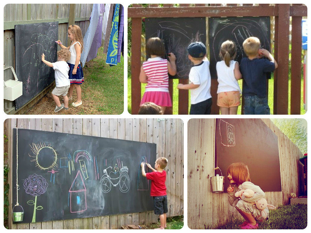 Идеи игр для детей на даче. Поделка в садик на тему лето. Развлечения для детей на даче. Доска для рисования на заборе. Твистер на траве.