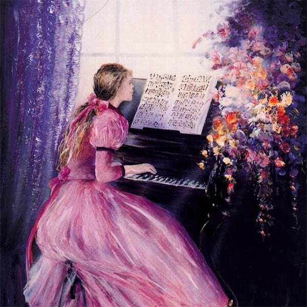 «Девушка играет на пианино». Автор: Хуан Фортуни 