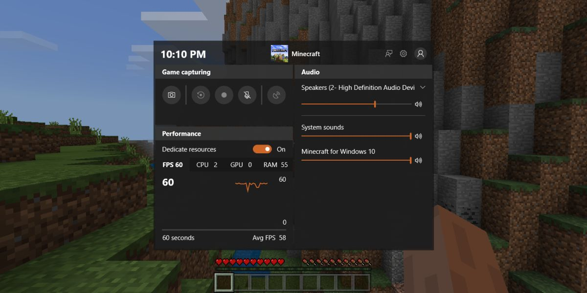 Enhanced audio minecraft. Win Panel game. Как посмотреть ФПС В МАЙНКРАФТЕ на виндовс 10. Windows 10 fps 100 как. Как повысить ФПС на виндовс 10 на ноутбуке.