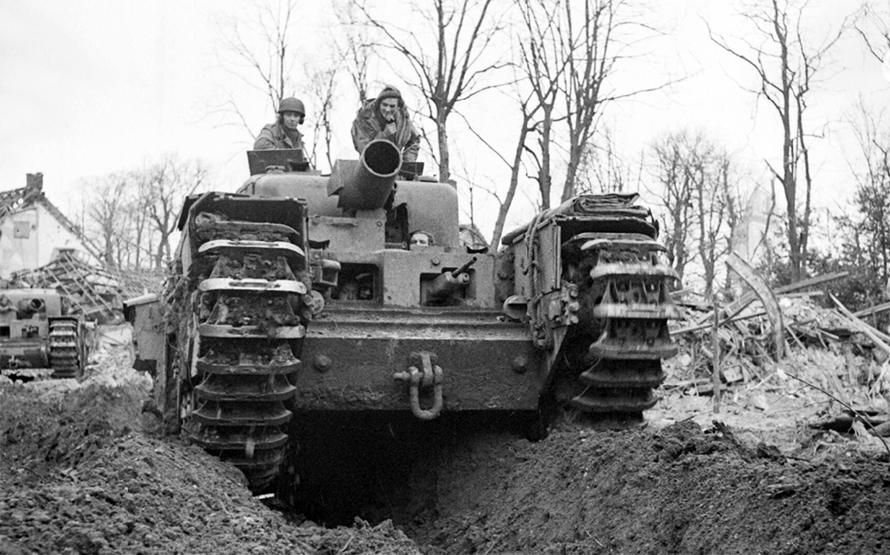 Churchill AVRE (Assault Vehicle Royal Engineers), ошибочно называется «инженерным танком», хотя перевод аббревиатуры более точно описывает его роль — штурмовая машина королевских инженеров. Этот танк родился из опыта битвы за Дьеп и умел укладывать мосты, специальные покрытия и связки фашин; проделывать проходы в лесах и бокажах; разрушать укрепления и инженерные препятствия с помощью 290-мм мортиры. Зафиксирован случай, когда 40-фунтовой бомбой из этой мортиры получила немецкая «Пантера», с фатальным исходом для последней.
