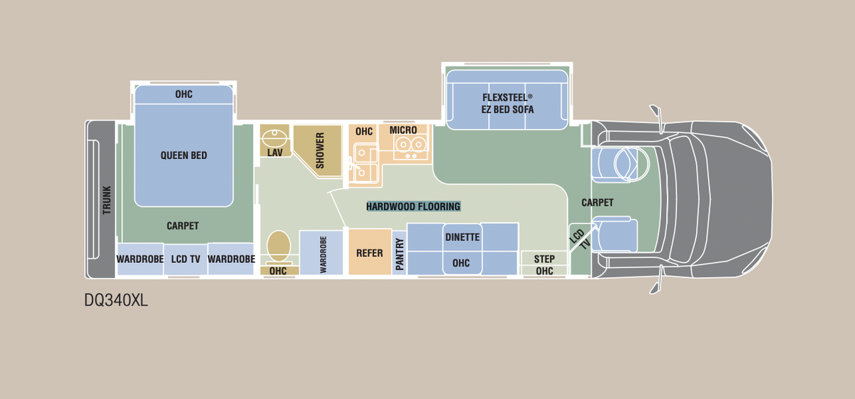 Схема салона из официальной брошюры компании Dynamax