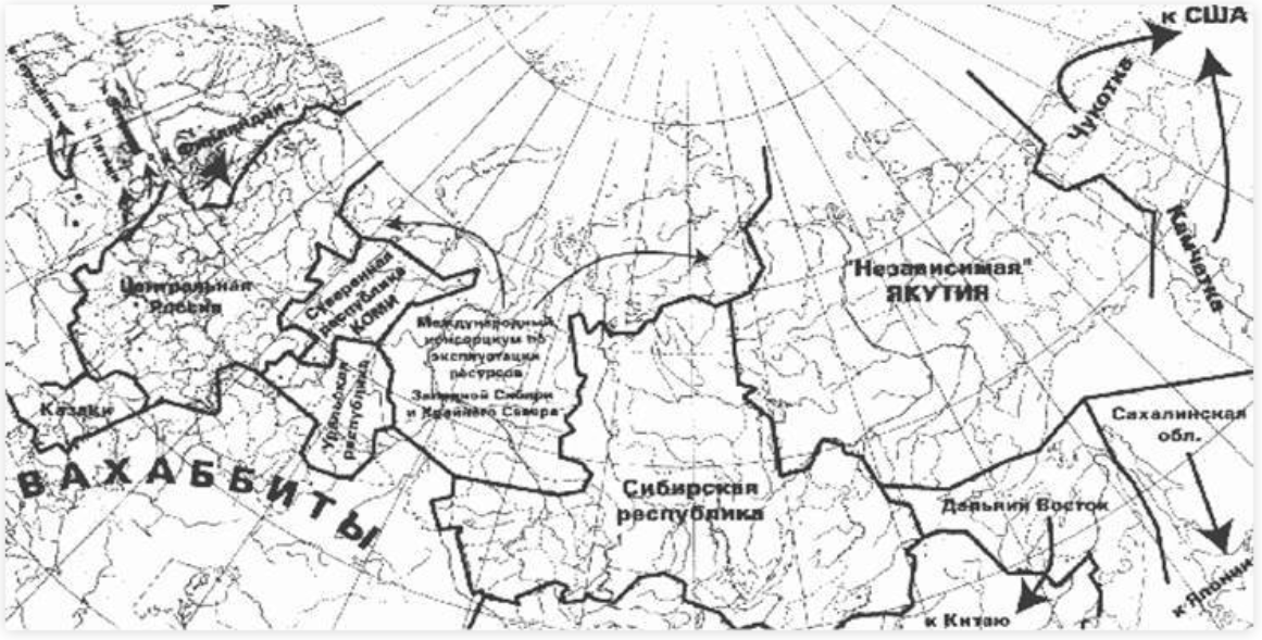 Карта разделения россии которую составили