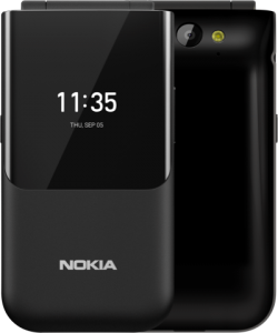 В черном цвете Nokia 2720 Flip выглядит особенно изящно.