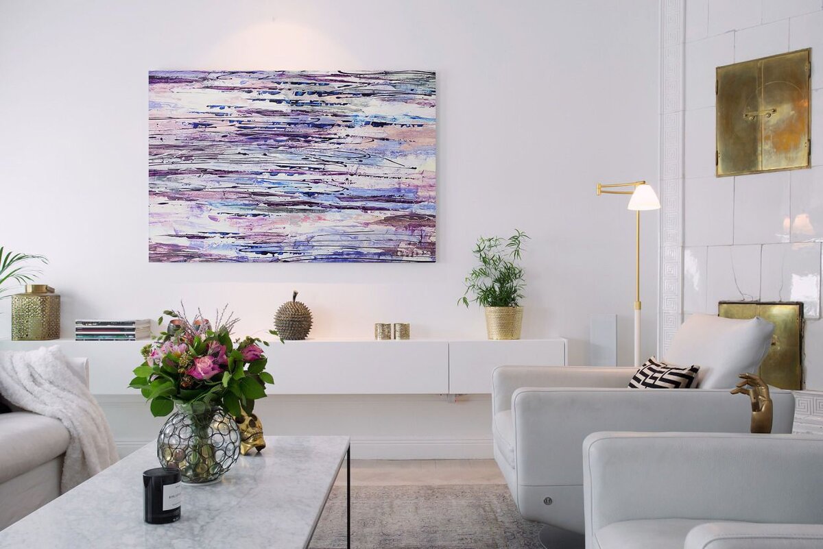 Живописное полотно в интерьере гостиной. Источник: http://mirdizajna.ru/