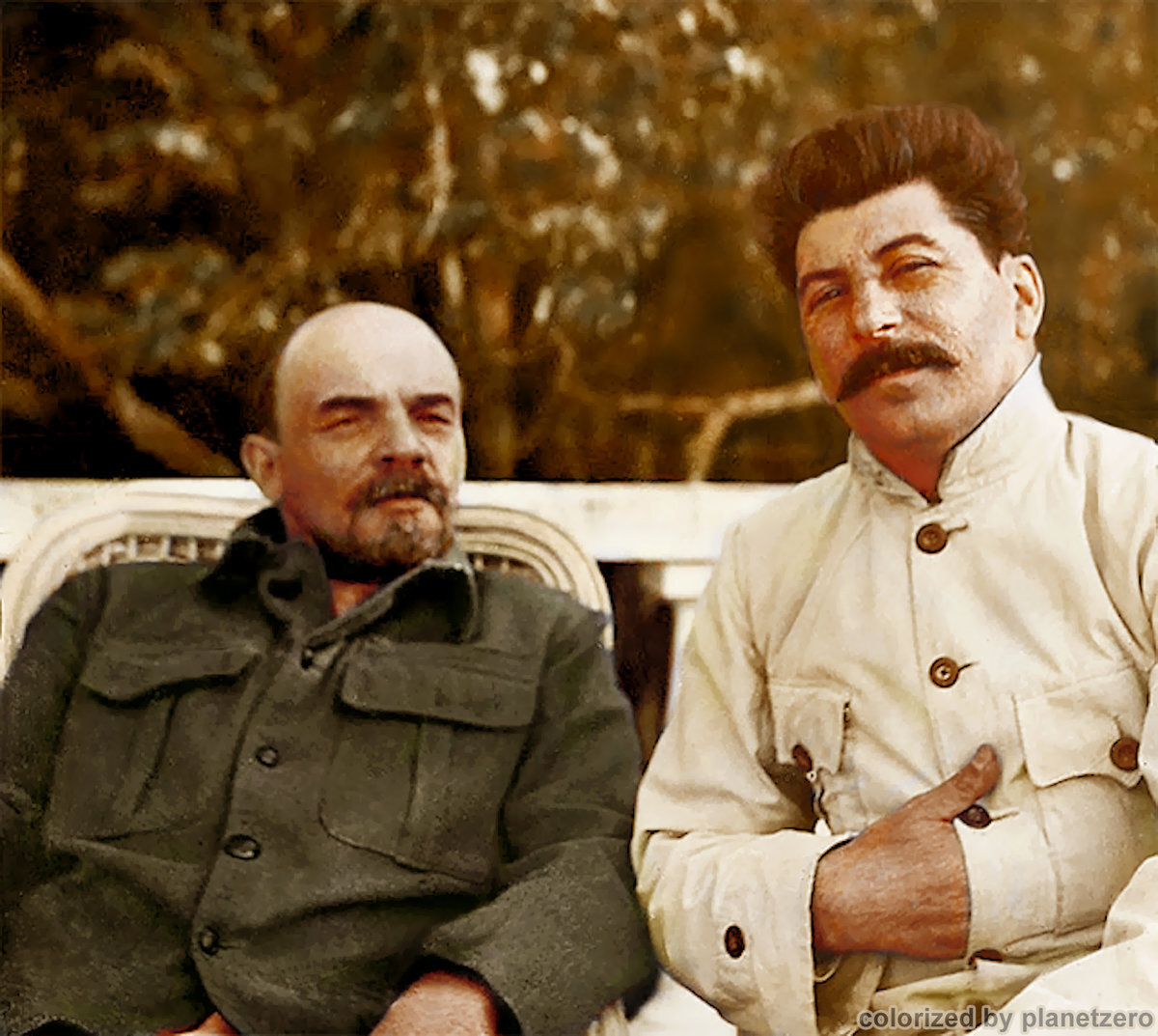 Совместная фотография Ленина со Сталиным.