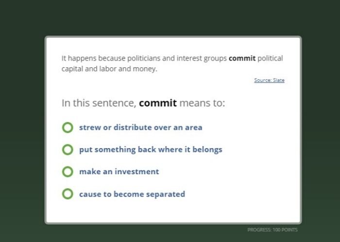 Пример карточки с https://www.vocabulary.com/