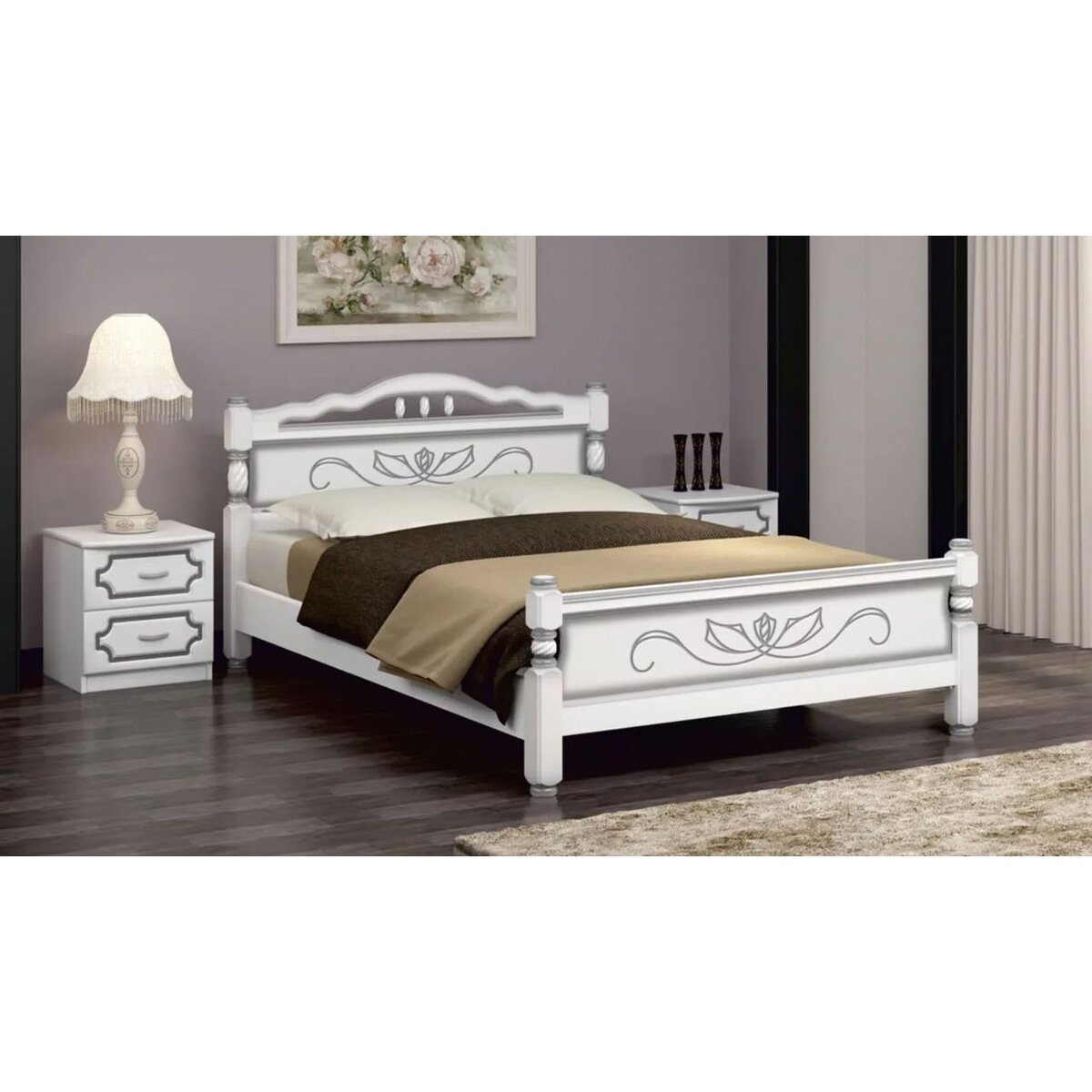 Кровать Карина-5 белый жемчуг