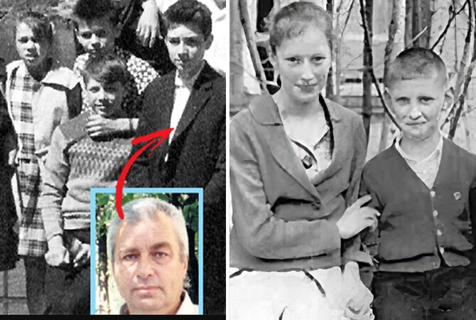 Слева: Владимир Штерн в школьные годы и в наше время. Справа: Алла Пугачева с братом Женей. Источник: eg.ru