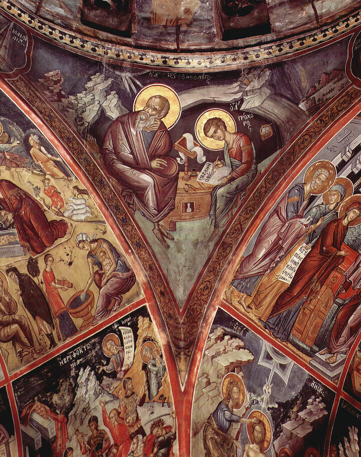 Росписи на стенах монастыря Великий Метеор