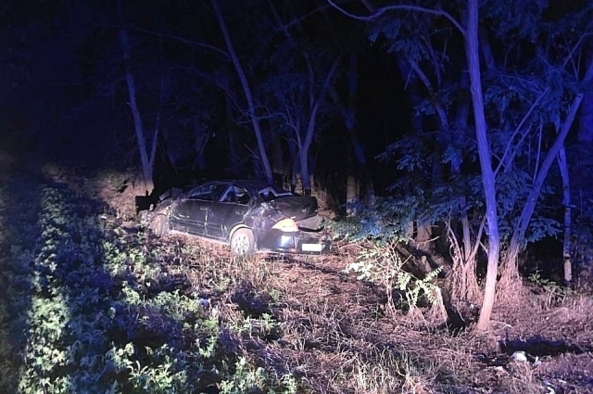    На Дону на ночной трассе перевернулась Nissan Almera с четырьмя детьми