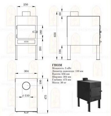 Чертежи печи буржуйки для гаража и бани