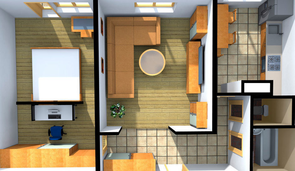 Двухкомнатная городская квартира