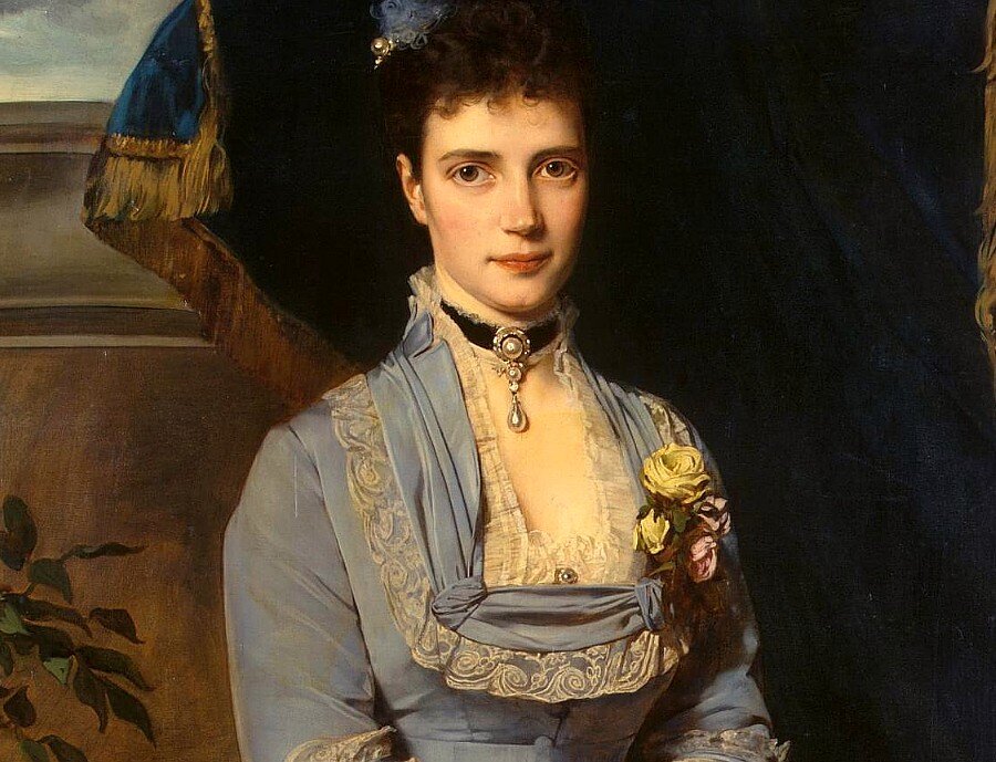 Фрагмент портрет великой княгини Марии Федоровны, художник Генрих фон Ангели, 1874 г.