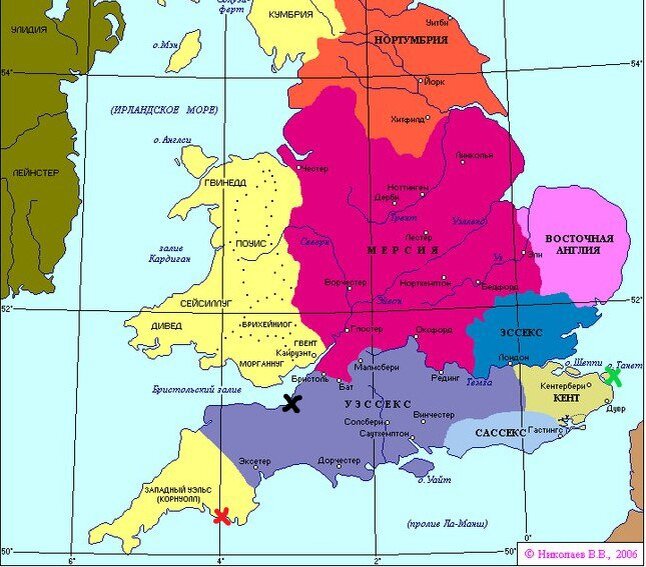 Карта Англии IX века