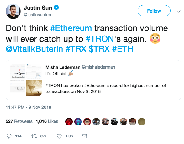 
Источник: twitter @justinsuntron