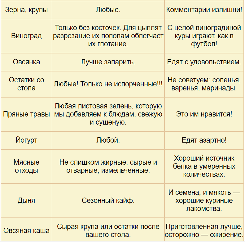 Можно ли дать курам прокисшую кашу