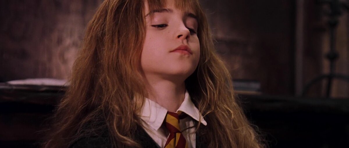 Гермиона Грейнджер. Кадр из фильма "Гарри Поттер и Философский Камень"