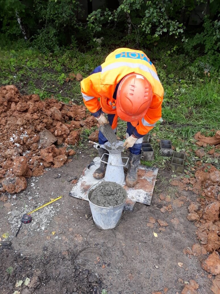 Набор бетона в конус.