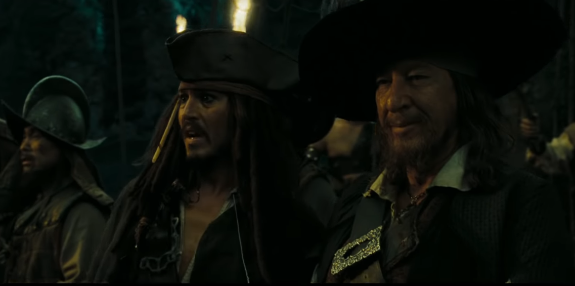 — О, на нашем веку ещё не было такого сборища! Скриншот из фильма "Пираты Карибского моря"