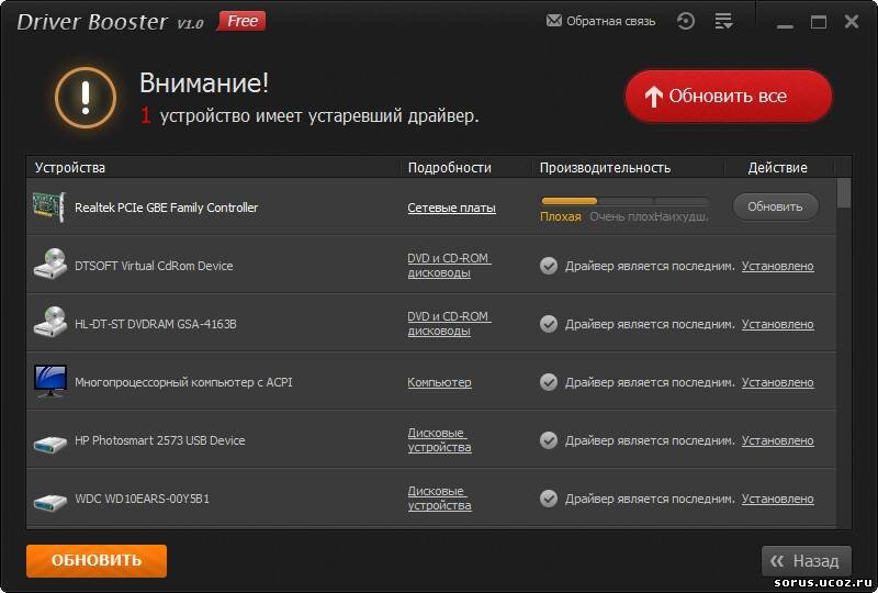 Обновление драйверов