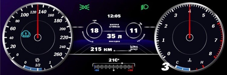 Вариант электронной панели для LADA VESTA / X RAY. Изображение лада.онлайн