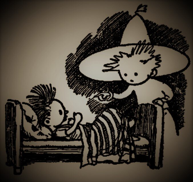 Разговор Незнайки с совестью. (Здесь и далее иллюстрации к повести "Незнайка в Солнечном городе" Алексея Лаптева)