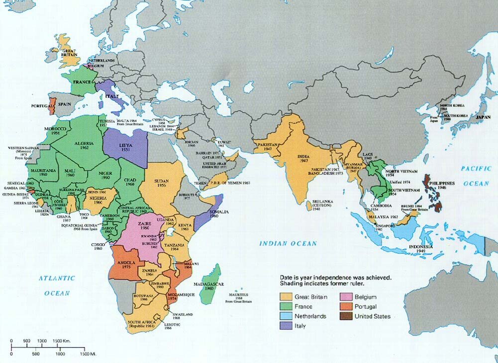 Страны европы и африки. Деколонизация после второй мировой войны карта. Деколонизация Африки во второй половине 20 века. Карта страны Азии и Африки деколонизация. Карта Африки после деколонизации.