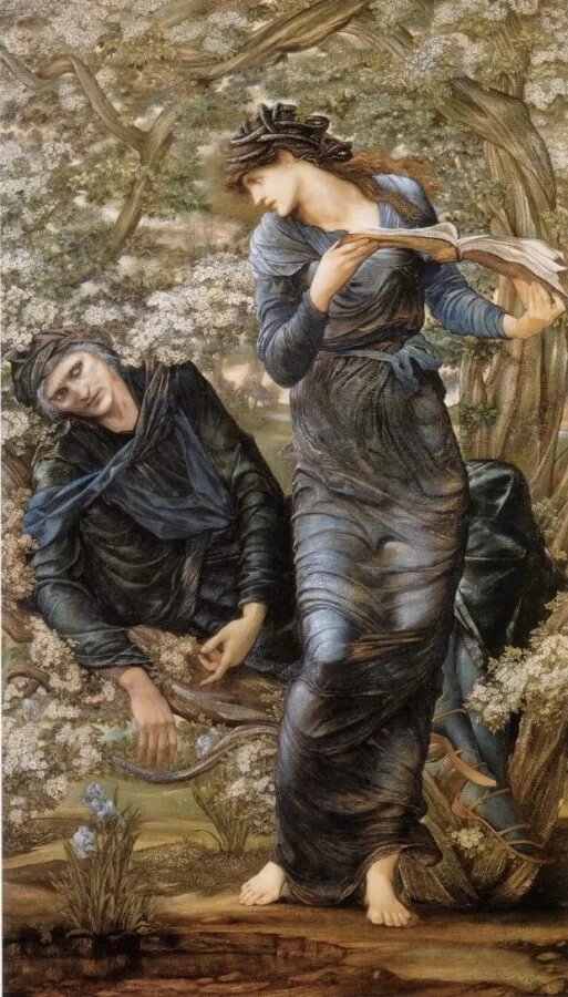 Эдвард Берн-Джонс, "Обольщение Мерлина", 1874, Метрополитен-музей искусств, Нью-Йорк,  США.