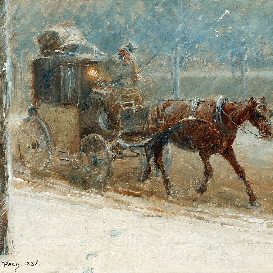 Женщина в экипаже картина