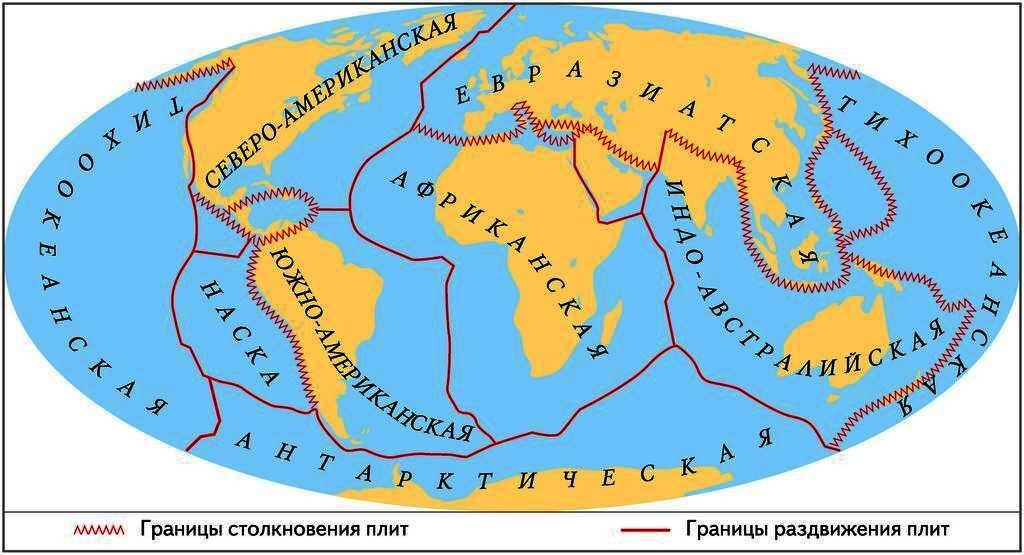 Карта литосферных плит