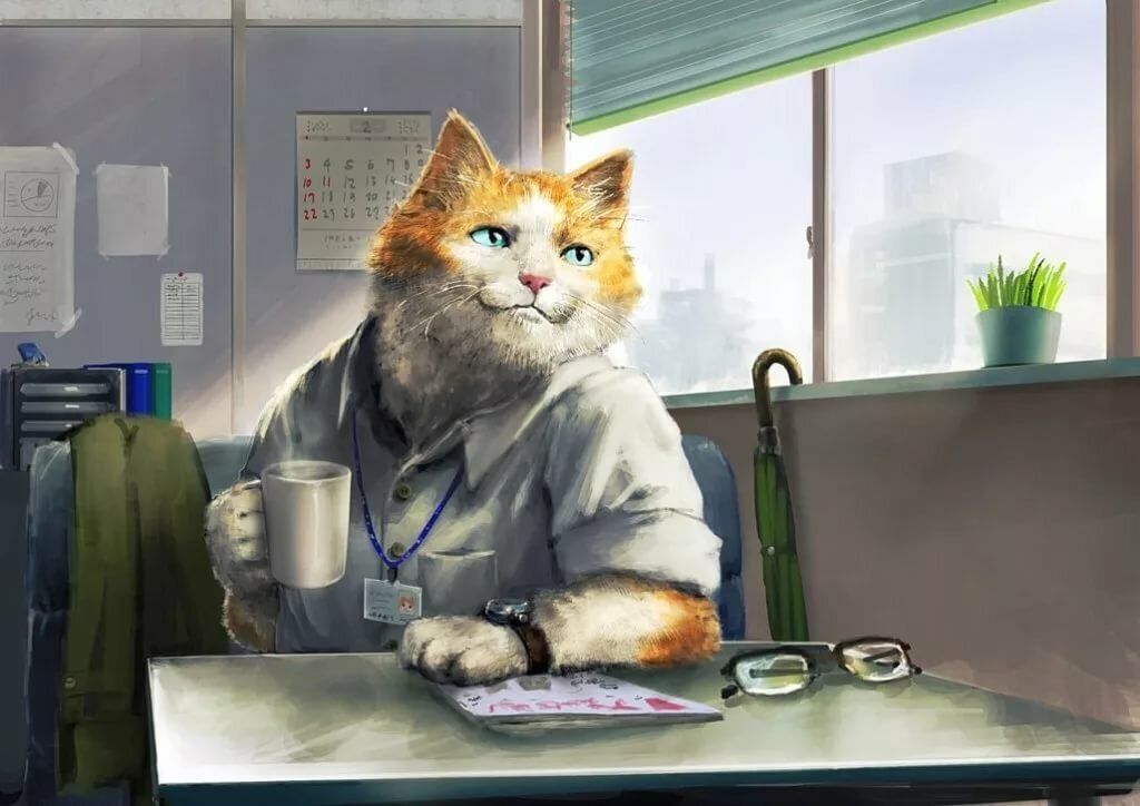 Работа с котиком - залог душевного равновесия.