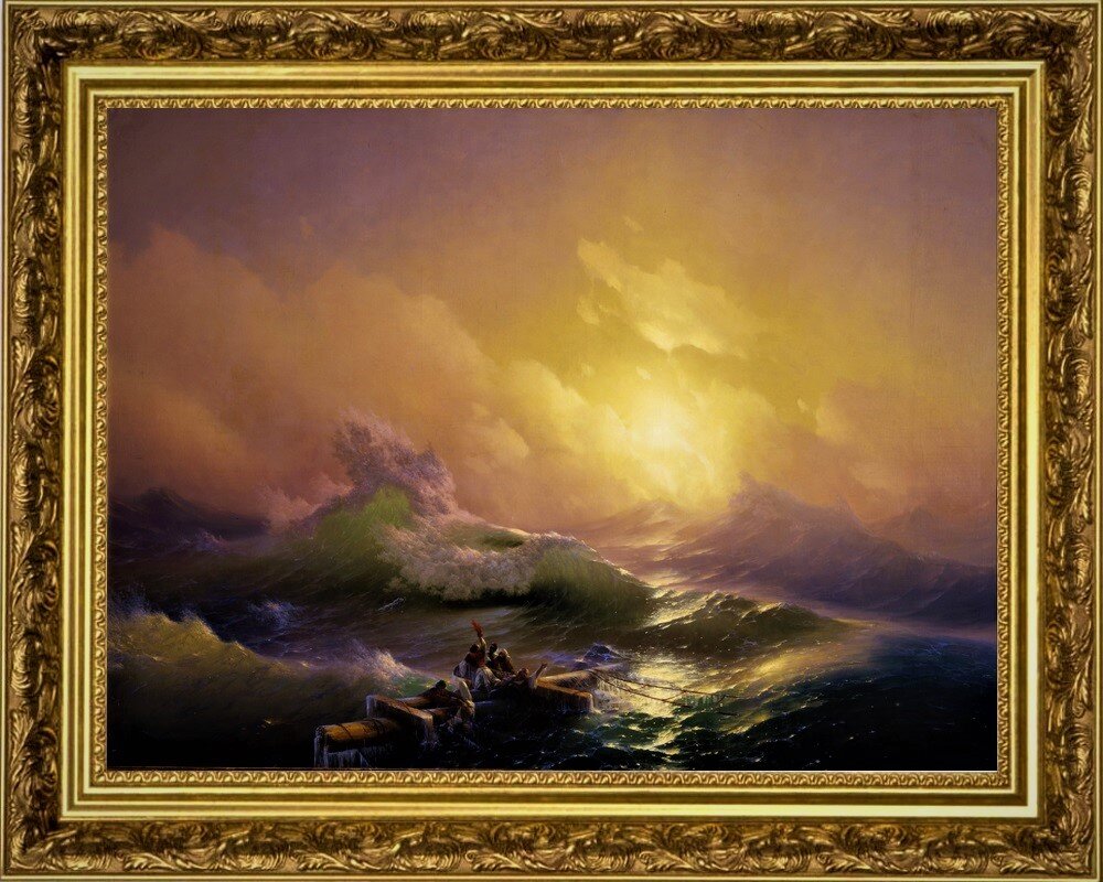 И.К. Айвазовский, «Девятый вал», 1850, холст, масло, 221 × 332, ГРМ, Санкт-Петербург