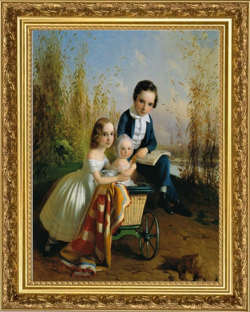 «Портрет детей Олсуфьевых»,1842,холст,масло,Козьмодемьянский ХИ Музей 