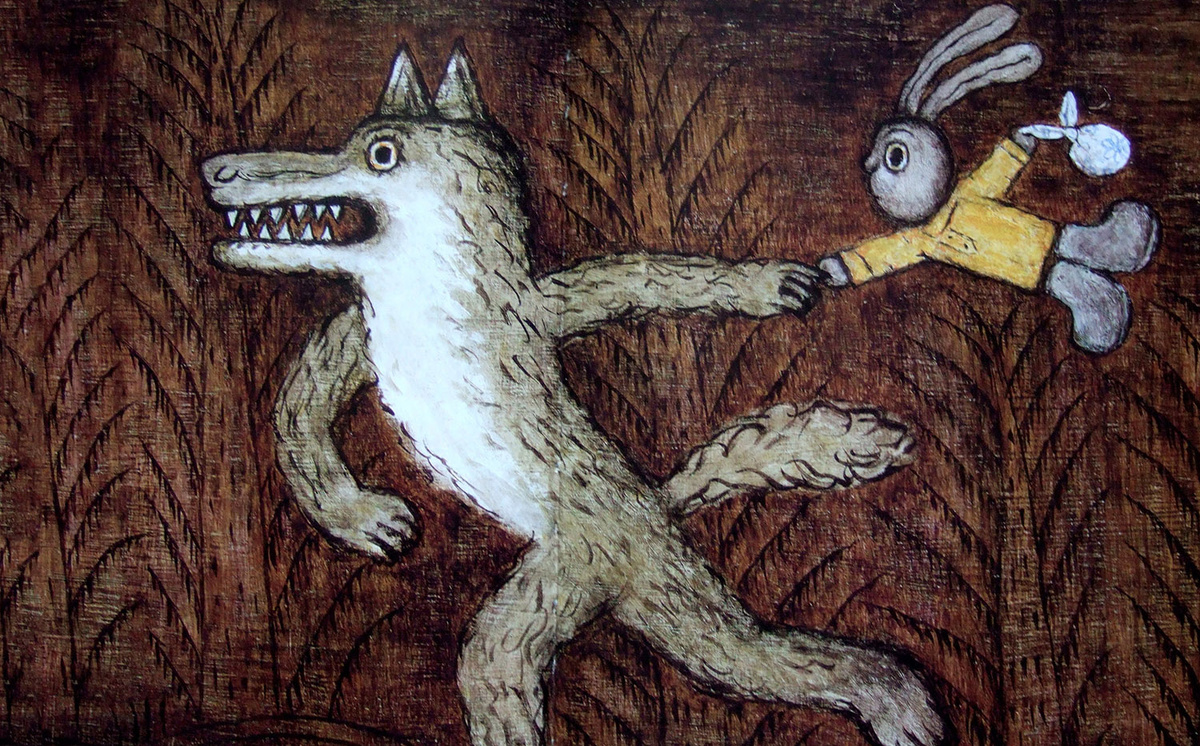 Кадр из мультфильма "Лиса и заяц", 1973г.