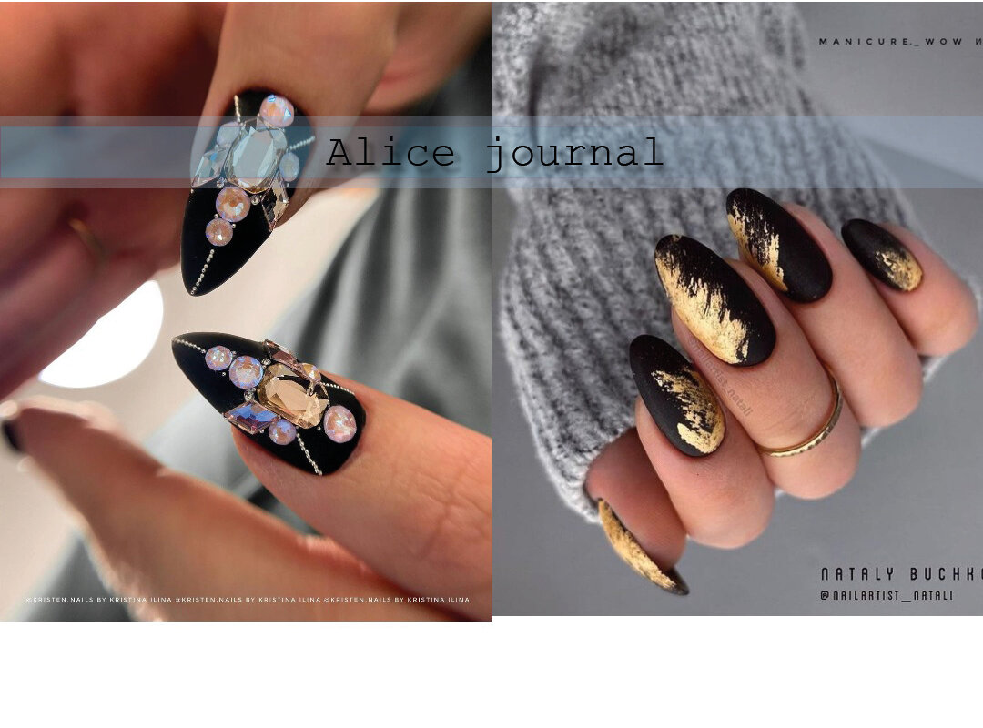 265 фото маникюр черно золотого цвета красивый дизайн ногтей